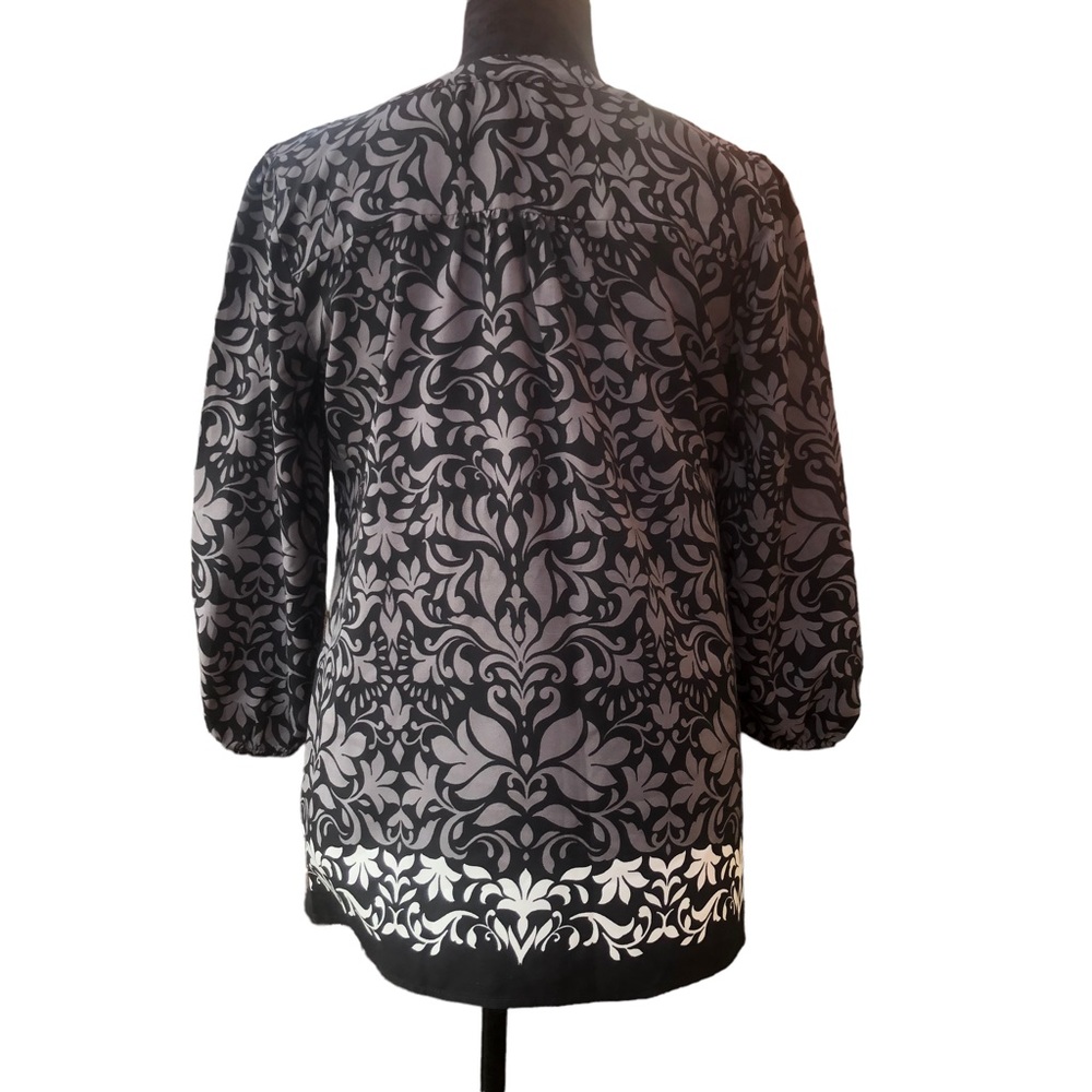 Ann Taylor Loft Dark Floral Blouse size Small - Picture 8 of 9